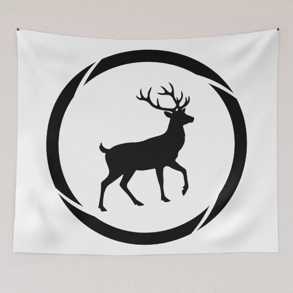 Item preview, Majestic Deer Silhouette in Circular Frame Art designed and sold by Omar-2D.