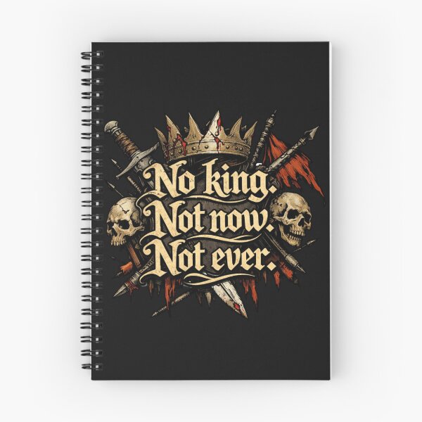 Item preview, No King Not Now Not Ever Anti Monarchy Skull designed and sold by Tsugraf Designs.