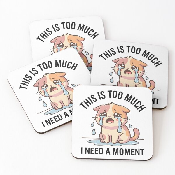 Item preview, Funny Crying Cat This Is Too Much T-Shirt – Cute Emotional Meme designed and sold by DIRTYSKETCHH.