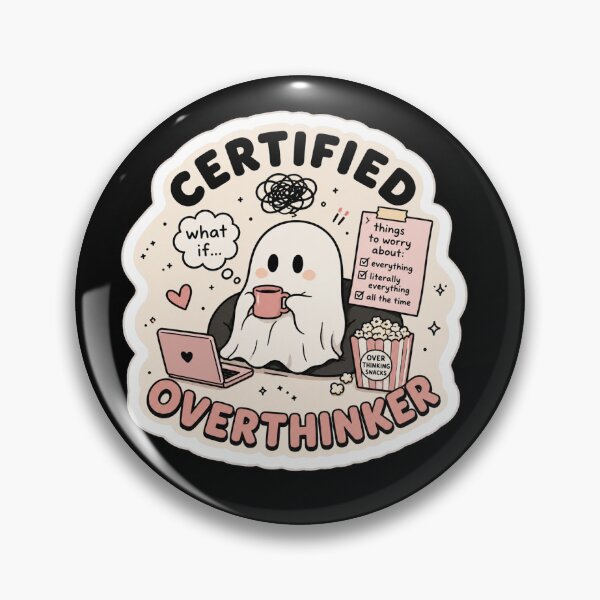 Item preview, Certified Overthinker Cute Funny Sticker designed and sold by Colai.