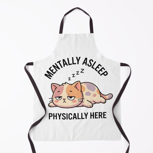 Item preview, Funny Cat Mentally Asleep Physically Here T-Shirt – Cute Lazy Meme designed and sold by DIRTYSKETCHH.