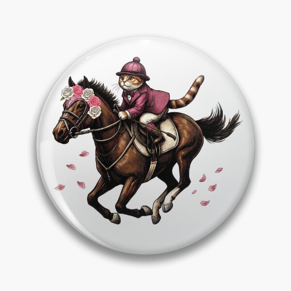 Item preview, Retro Derby Day Horse Racing Funny Cat Jokey - MInimalist Animal Art  designed and sold by BeaverFriends.
