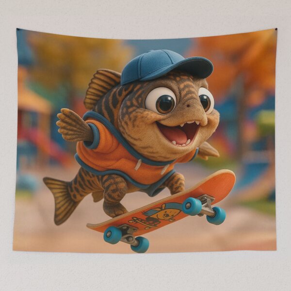 Item preview, Skater Tiger Trout Fish designed and sold by Sillytoe.