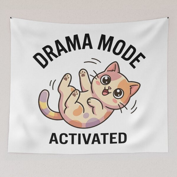 Item preview, Funny Cat Drama Mode Activated T-Shirt – Cute Dramatic Meme designed and sold by DIRTYSKETCHH.