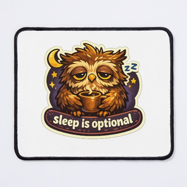 Item preview, "Sleep is Optional" | Relatable Night Owl & Caffeine Enthusiast Art designed and sold by Naviora.