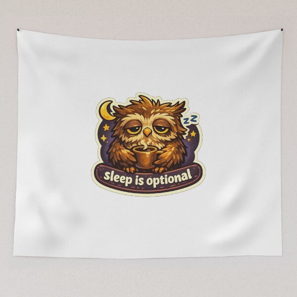 Item preview, "Sleep is Optional" | Relatable Night Owl & Caffeine Enthusiast Art designed and sold by Naviora.