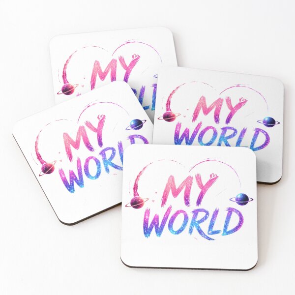 Item preview, My World Cosmic Love Design | Romantic Galaxy Heart Typography Aesthetic designed and sold by Lovestickerco.