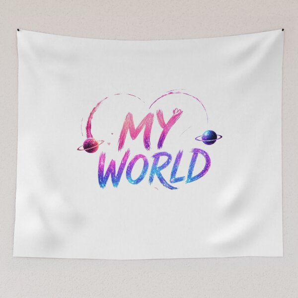Item preview, My World Cosmic Love Design | Romantic Galaxy Heart Typography Aesthetic designed and sold by Lovestickerco.