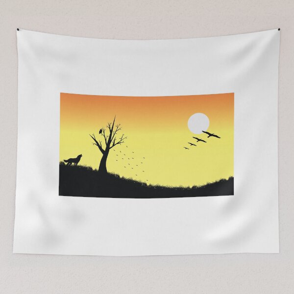 Item preview, The owl sits on a lonely tree. The wolf howls under a tree. Birds fly to the south. Approximation of winter designed and sold by ArtEventET.