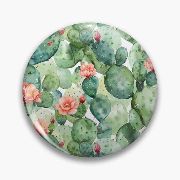 Item preview, Watercolor Blooming Prickly Pear Cactus Pattern designed and sold by NTGUILTY.