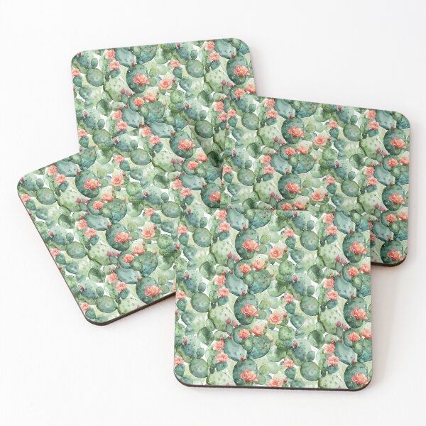 Item preview, Watercolor Blooming Prickly Pear Cactus Pattern designed and sold by NTGUILTY.
