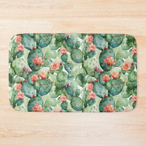 Item preview, Watercolor Blooming Prickly Pear Cactus Pattern designed and sold by NTGUILTY.