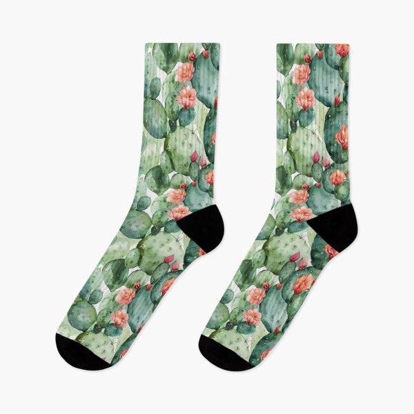 Item preview, Watercolor Blooming Prickly Pear Cactus Pattern designed and sold by NTGUILTY.