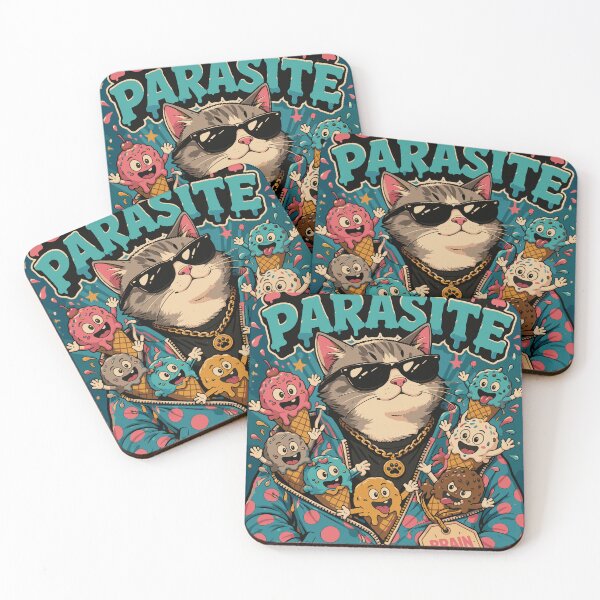 Item preview, Ice Cream Parasite Surreal Retro Cool Cat designed and sold by Highwayman1975.