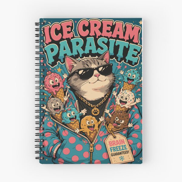 Item preview, Ice Cream Parasite Surreal Retro Cool Cat designed and sold by Highwayman1975.