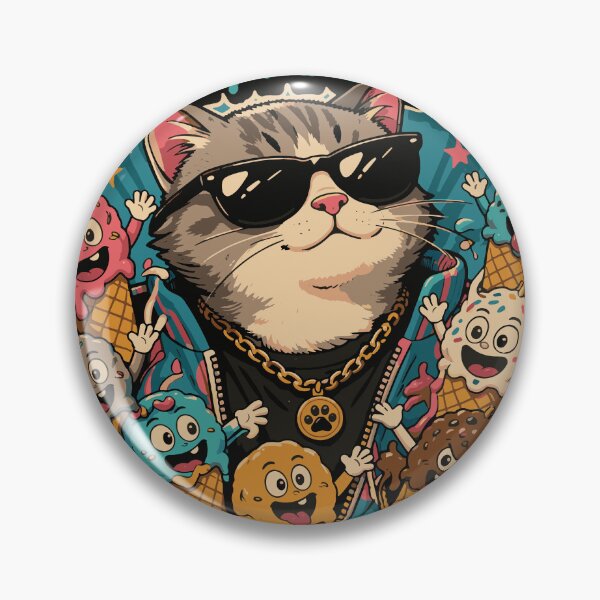 Item preview, Ice Cream Parasite Surreal Retro Cool Cat designed and sold by Highwayman1975.