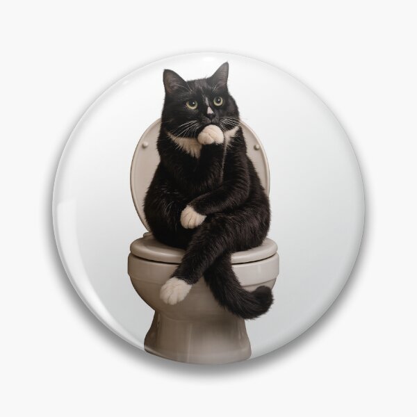 Item preview, Cat on toilet designed and sold by cat-generated.