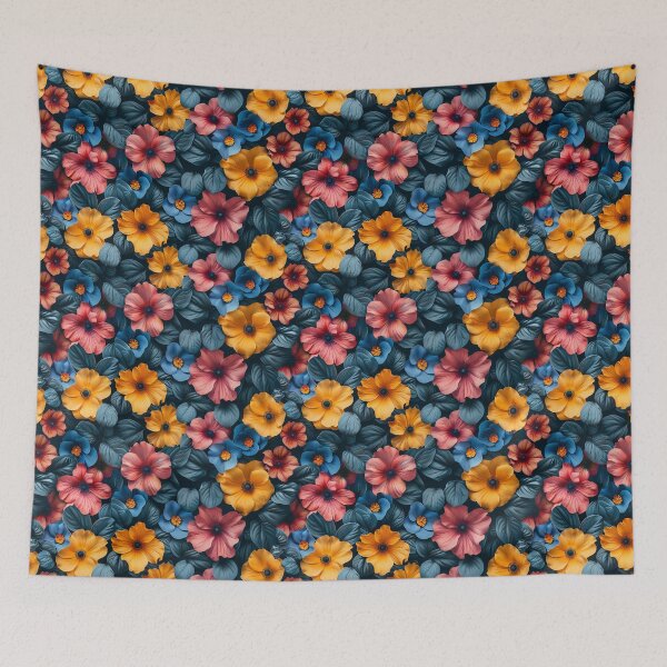 Item preview, Vibrant Floral Garden with Moody Teal Foliage designed and sold by NTGUILTY.