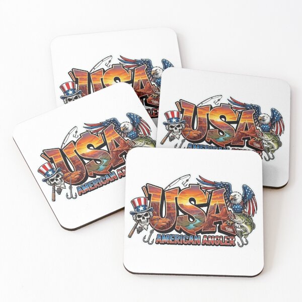 Item preview, USA American Angler Patriotic Fishing Art - Bald Eagle & Bass Design designed and sold by SasquatchTrail.