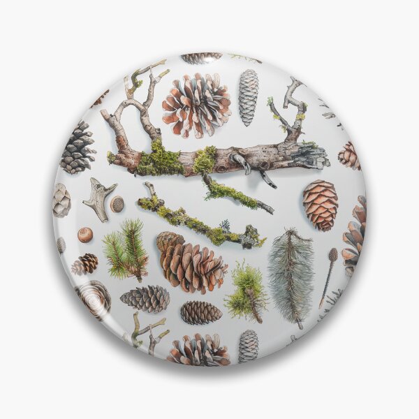 Item preview, Watercolor Forest Treasures Pinecones and Moss designed and sold by NTGUILTY.