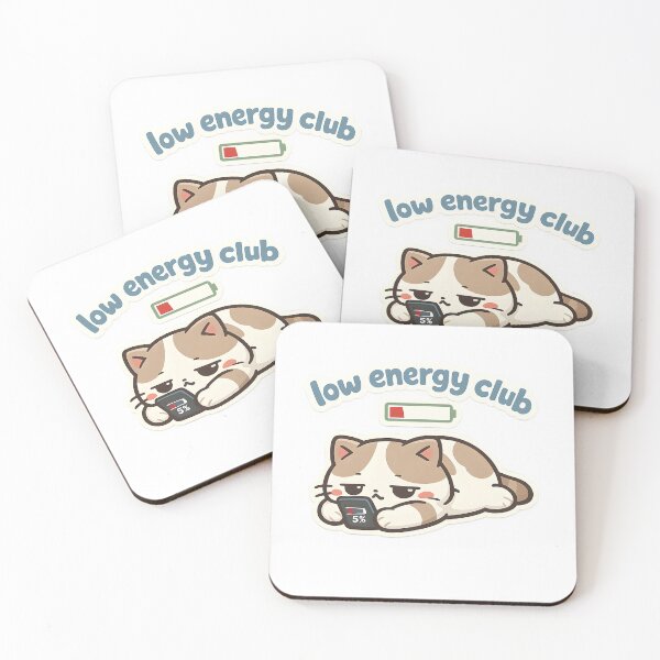 Item preview, "Low Energy Club: Cat Mode | Relatable Lazy Cat & Phone Addict Art" designed and sold by Naviora.