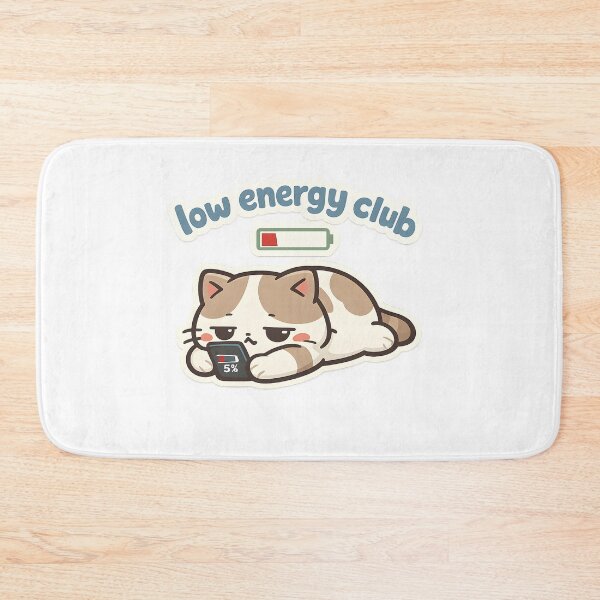 Item preview, "Low Energy Club: Cat Mode | Relatable Lazy Cat & Phone Addict Art" designed and sold by Naviora.