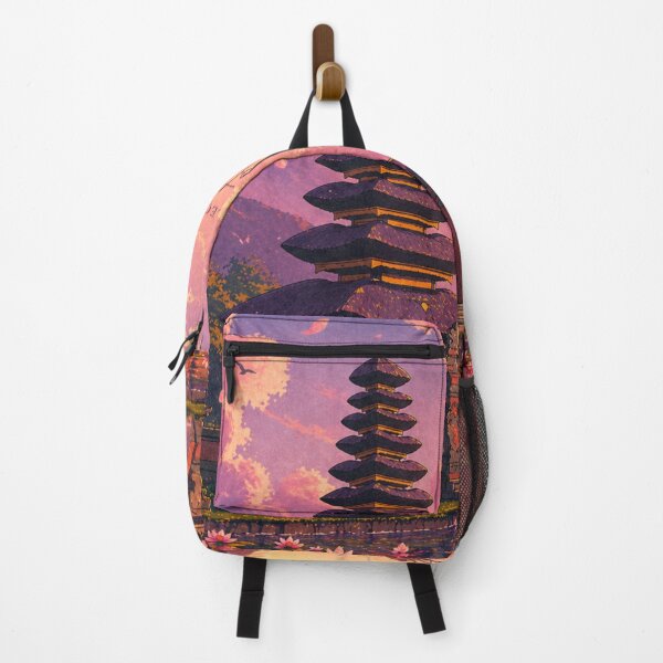 Item preview, Collect Moments Not Things Aesthetic Art | Sunset Temple Illustration | Peaceful Travel Landscape designed and sold by NA-art725.