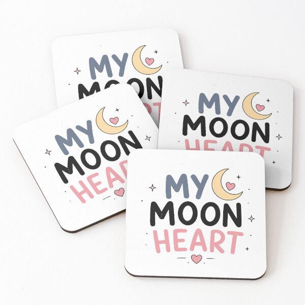 Item preview, My Moon Heart Cute Minimal Design | Romantic Moon Love Typography designed and sold by Lovestickerco.