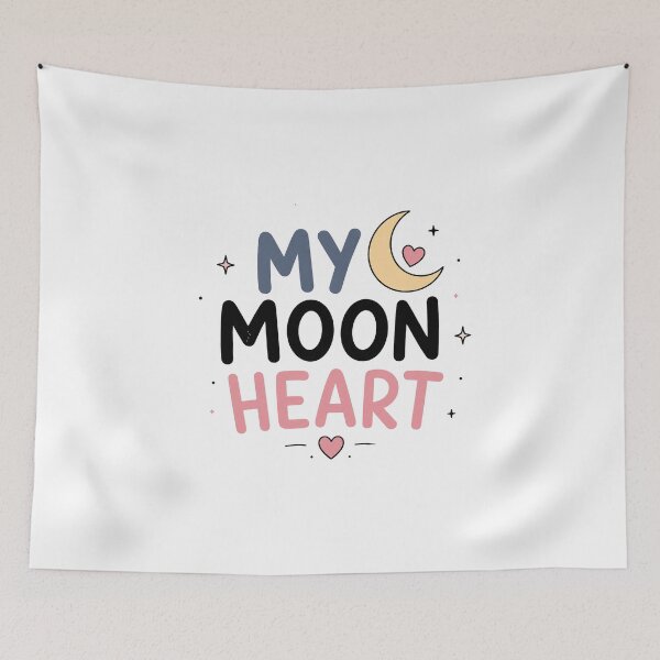 Item preview, My Moon Heart Cute Minimal Design | Romantic Moon Love Typography designed and sold by Lovestickerco.