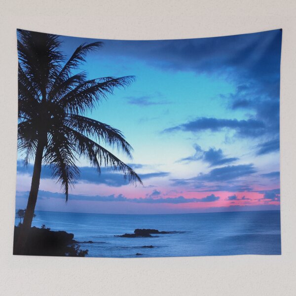 Item preview, Tropical Island Pretty Pink Blue Sunset Landscape designed and sold by LC Graphic Design Studio.