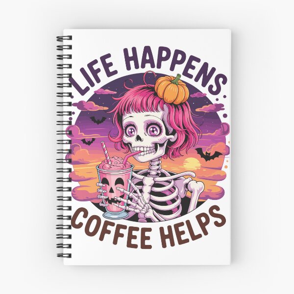 Item preview, Life happens, Coffee Helps - Funny Skeleton designed and sold by EliteShadow.