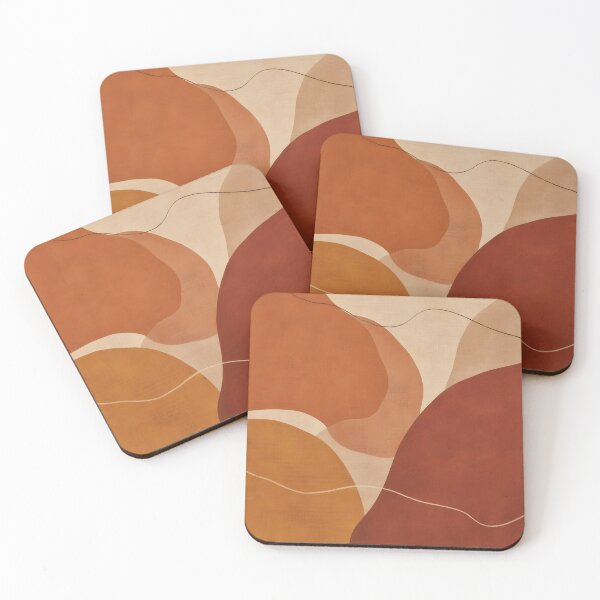 Item preview, Terracotta and Clay Red Abstract Organic Waves designed and sold by Glitchart66.