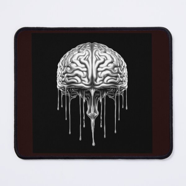 Item preview, Melting Brain Black and White Surreal Art designed and sold by inkoutninja.