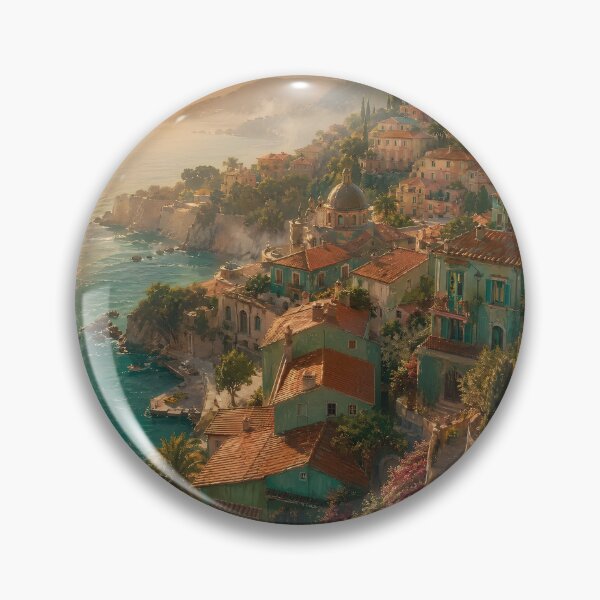 Item preview, Mediterranean Coastal Village Jade and Terracotta designed and sold by Glitchart66.