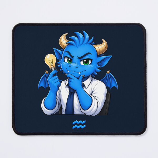 Item preview, Aquarius Zodiac Dragon Innovative Genius Office Mascot Design designed and sold by Fangtasia77.