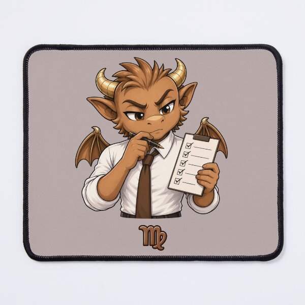Item preview, Virgo Zodiac Dragon Perfectionist Office Planner Mascot Design designed and sold by Fangtasia77.