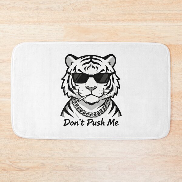 Item preview, White Tiger Cool Sticker DON'T PUSH ME 1 designed and sold by HealthyEnvy.