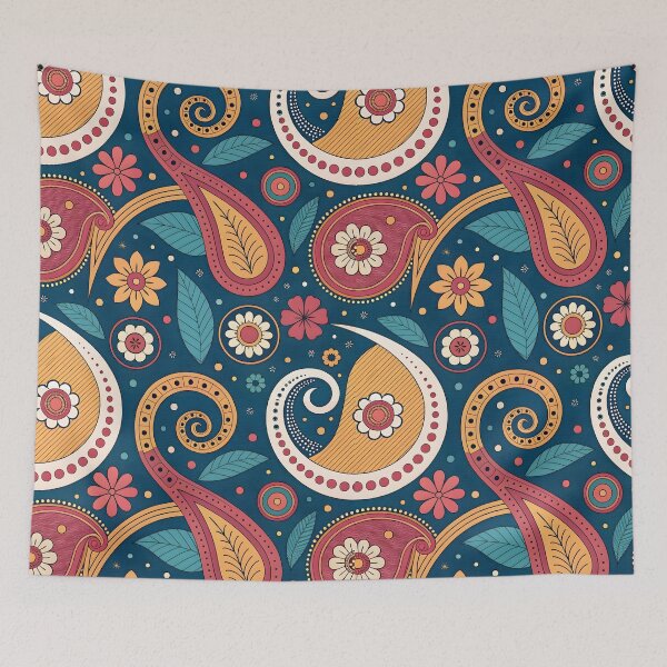 Item preview, Colorful paisley pattern with floral designed and sold by trendspatterns.