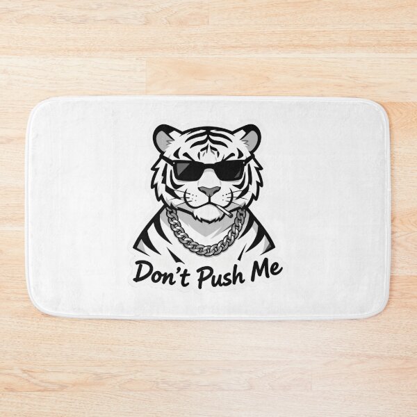 Item preview, White Tiger Cool Sticker DON'T PUSH ME 3 designed and sold by HealthyEnvy.