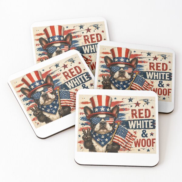 Item preview, Red White and Woof Funny Patriotic Dog 4th of July Cute Puppy designed and sold by PoojaArtLab.