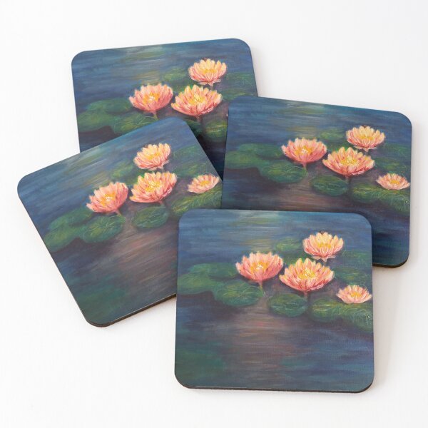 Item preview, Water Lilies in the evening  designed and sold by Nikkiart24.redbubble.com.