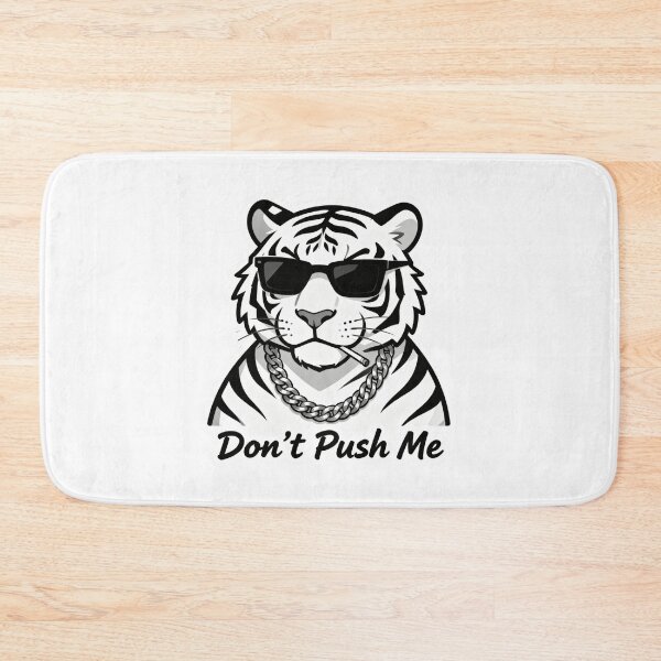 Item preview, White Tiger Cool Sticker DON'T PUSH ME 2 designed and sold by HealthyEnvy.