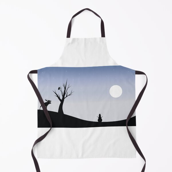 Item preview, Owl sits on a lonely tree. The elk and snowman under a tree. Moon. Approximation of winter designed and sold by ArtEventET.