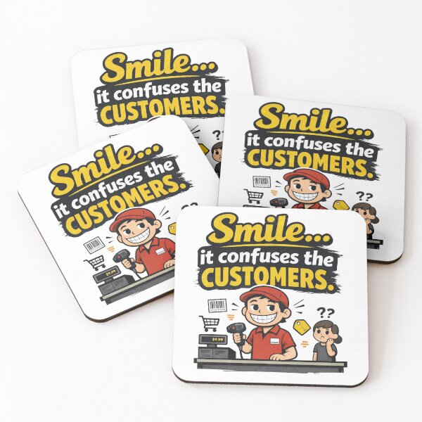 Item preview, Smile Confuses Customers Funny Retail Worker designed and sold by CoolTShirtDesign.