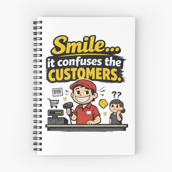 Item preview, Smile Confuses Customers Funny Retail Worker designed and sold by CoolTShirtDesign.