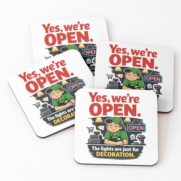 Item preview, Yes We’re Open Funny Retail Worker designed and sold by CoolTShirtDesign.