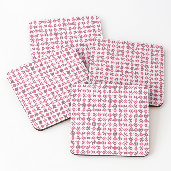 Item preview, Magenta haze, hot cherry red & snow white geometric shapes designed and sold by Mint + Midnight.