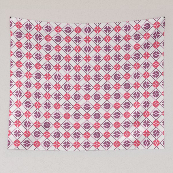 Item preview, Magenta haze, hot cherry red & snow white geometric shapes designed and sold by Mint + Midnight.