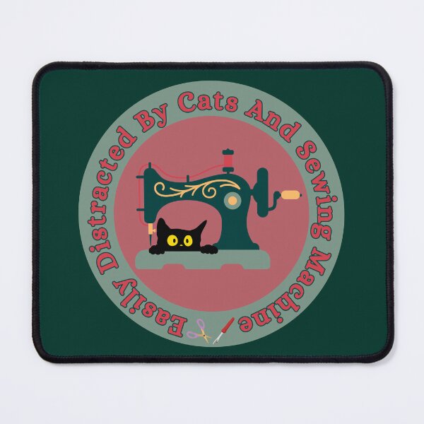 Item preview, Easily Distracted By Cats And Sewing Machine designed and sold by Wiss2Arts.