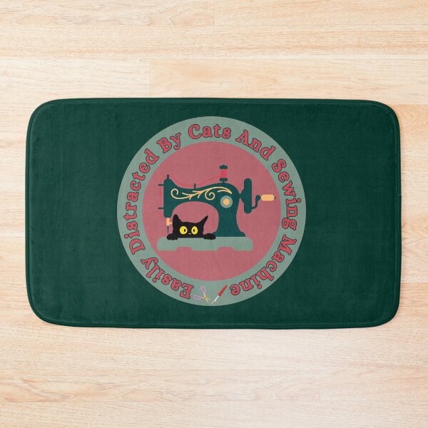 Item preview, Easily Distracted By Cats And Sewing Machine designed and sold by Wiss2Arts.